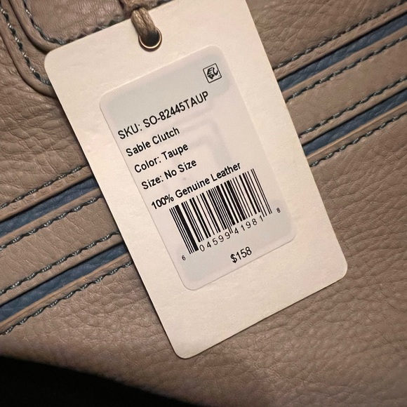 NWT HOBO Beige and Blue Leather Wristlet - Picture 7 of 9